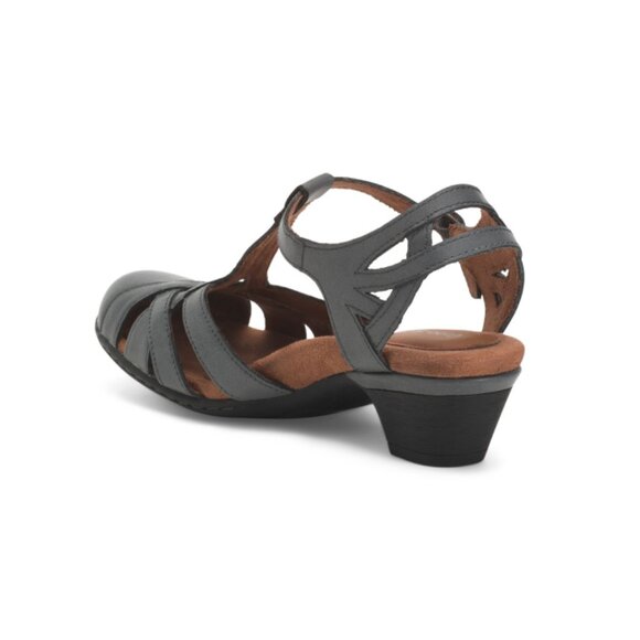 COBB HILL ROCKPORT Black Leather Aubrey T-strap Sandals - Picture 2 of 2